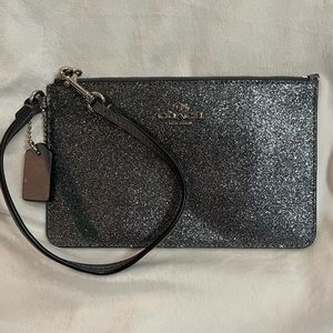 Silver Sparkle Coach Wristlet